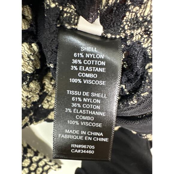 Rebecca Taylor NWT Women’s Black Ivory Lace Floral Peplum Top size Medium - Picture 7 of 7